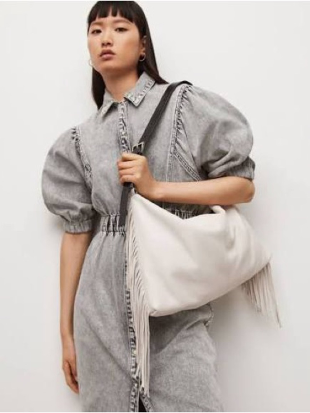 Allsaints Edbury Fringe leather bag - Picture 4 of 10